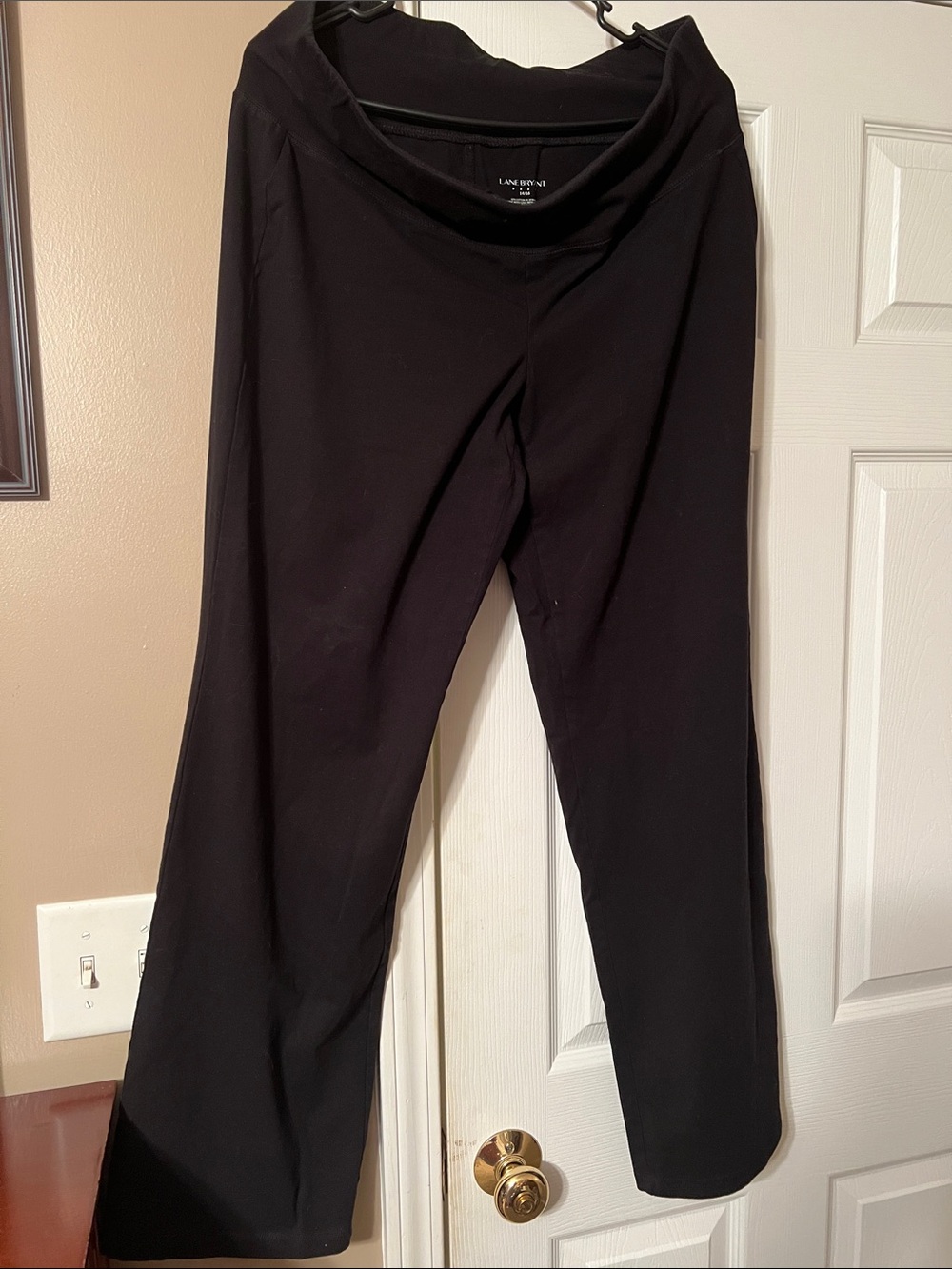 Lane Bryant Black Wide-Leg Pull-On Trousers